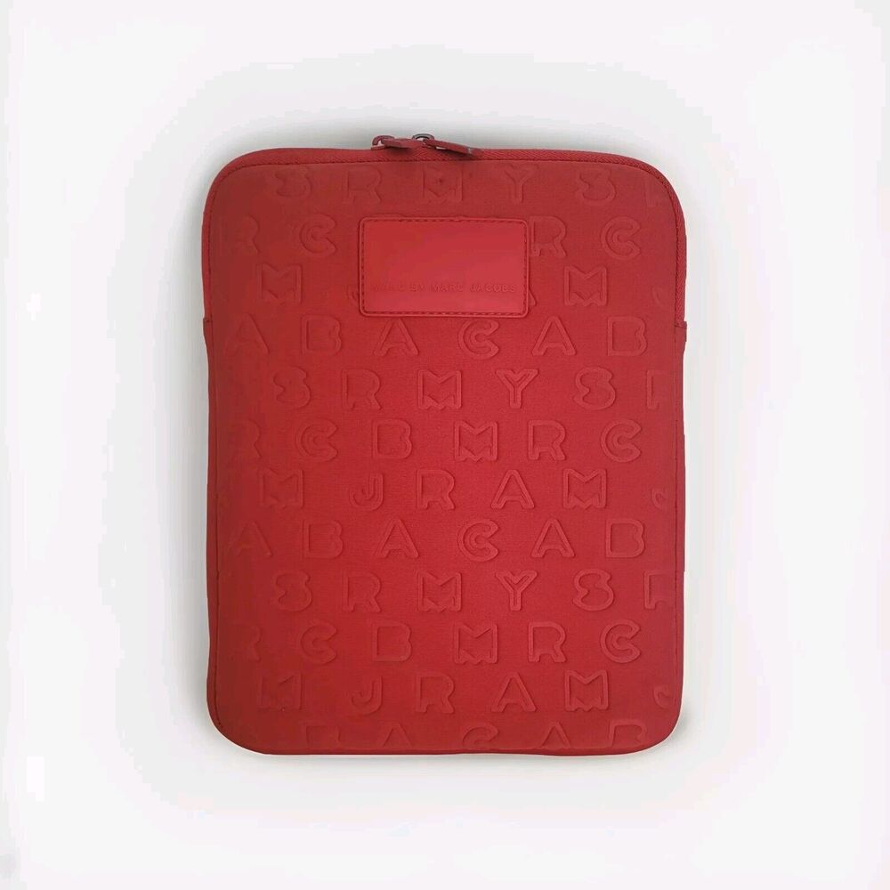 Marc By Marc Jacobs 10-11"Tablet Case Sleeve‎ Padded Bag Red Cover Zip Neoprene
